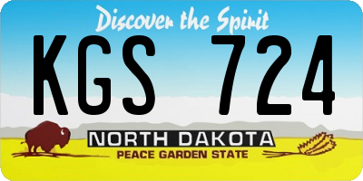 ND license plate KGS724