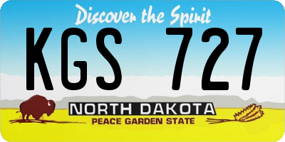 ND license plate KGS727