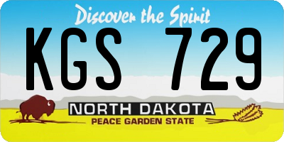 ND license plate KGS729
