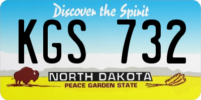 ND license plate KGS732