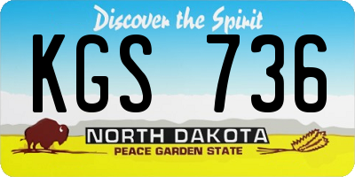 ND license plate KGS736