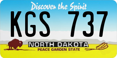 ND license plate KGS737
