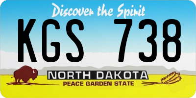 ND license plate KGS738