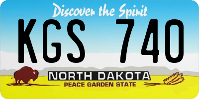 ND license plate KGS740