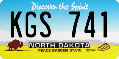 ND license plate KGS741