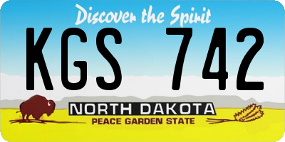 ND license plate KGS742
