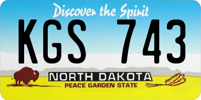 ND license plate KGS743