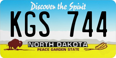ND license plate KGS744