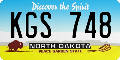 ND license plate KGS748