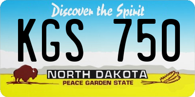 ND license plate KGS750