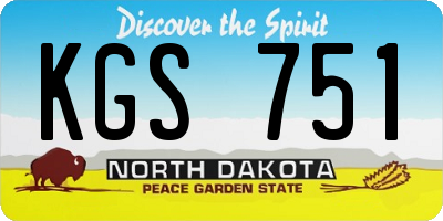 ND license plate KGS751