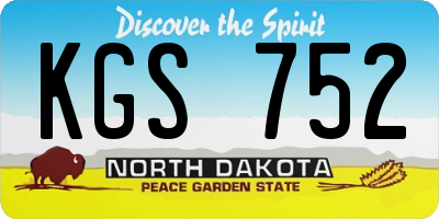 ND license plate KGS752