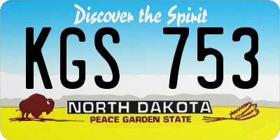 ND license plate KGS753
