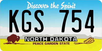 ND license plate KGS754