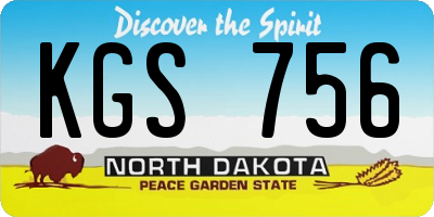 ND license plate KGS756