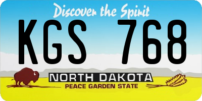 ND license plate KGS768