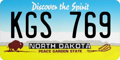 ND license plate KGS769