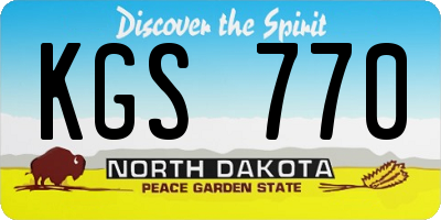 ND license plate KGS770