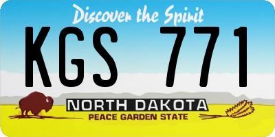 ND license plate KGS771