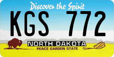 ND license plate KGS772