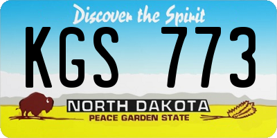 ND license plate KGS773