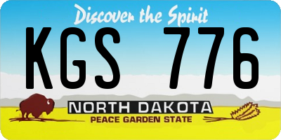 ND license plate KGS776