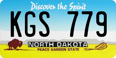 ND license plate KGS779