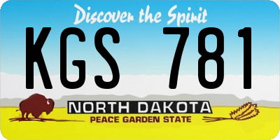 ND license plate KGS781