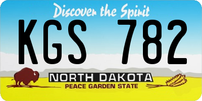 ND license plate KGS782