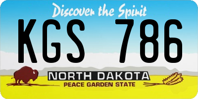 ND license plate KGS786