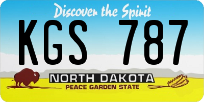 ND license plate KGS787