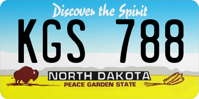 ND license plate KGS788