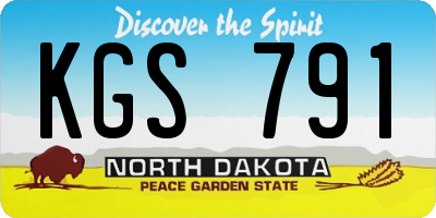 ND license plate KGS791
