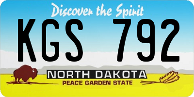 ND license plate KGS792