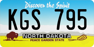ND license plate KGS795