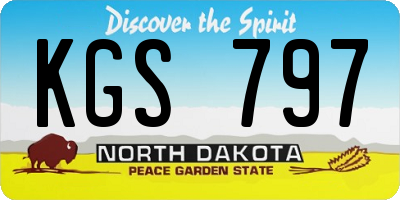 ND license plate KGS797