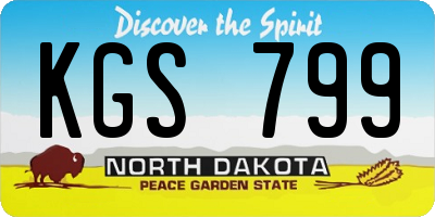 ND license plate KGS799