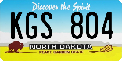 ND license plate KGS804