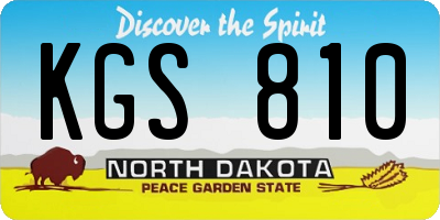 ND license plate KGS810