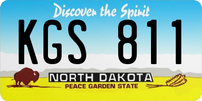 ND license plate KGS811