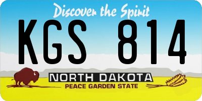 ND license plate KGS814
