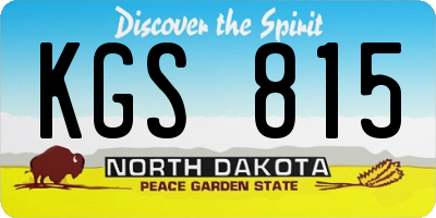 ND license plate KGS815
