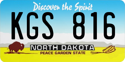 ND license plate KGS816