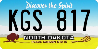 ND license plate KGS817