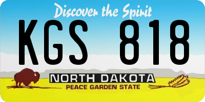 ND license plate KGS818