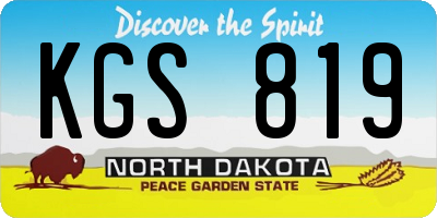 ND license plate KGS819