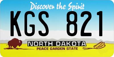 ND license plate KGS821