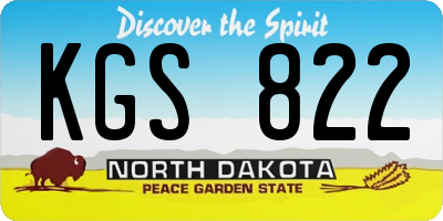 ND license plate KGS822