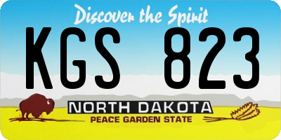 ND license plate KGS823