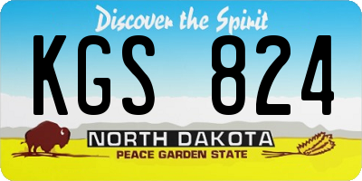 ND license plate KGS824